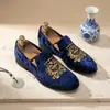Mocassins Masculinos de Verão, Sapatos Casuais Respiráveis de Camurça, Estilo Coreano Tendência Slip-On Bordados