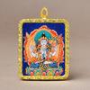 Pingente Thangka de Xizang Zakilam Quadrado Liga de Aço Titânio Dourado Vários Padrões de Minério Podem Escolher Direto da Fábrica
