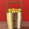 Popular Cubo de Oro de Latón, Frasco de Cien Bendiciones, Adorno de Escritorio, Pequeño Lingote para Atraer Riqueza, Reunir Bendiciones y Potenciar la Suerte, Regalo de Inauguración