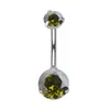 Fabricante de Joias para Body Piercing Anel para Umbigo de Liga de Titânio F136 com Ponta Dupla de Três Garras Zircônia 5A em Estoque