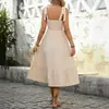 Estación Independiente de Amazon 2025 Nuevo Verano Europeo y Americano Falda con Tirantes Transfronteriza Dobladillo en A Empalme Vestido de Estilo Étnico