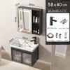 Gabinete de baño de aluminio espacial para espacios pequeños, combinación de gabinete para lavabo de baño con lavabo integrado de cerámica, inodoro impermeable