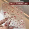 Arte de Uñas Año Nuevo Pegatinas Rojas Encaje Moño Floral Delgadas y Flexibles 2026 Fortuna y Riqueza Decoraciones para Uñas Venta al por Mayor