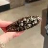 Pinza para el Cabello de Lana con Pedrería y Perlas para Otoño e Invierno, Pasador Elegante de Moda de Gama Alta, Accesorio para el Cabello