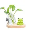 Novo vaso hidropônico de pesca para animais de estimação fofos, vaso de flores de vidro para plantas verdes criativas, ornamento de decoração para mesa de escritório