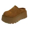 Mules de plataforma con suela gruesa para aumentar la altura, estilo Birkenstock para mujer, sin cordones, para usar al aire libre, nuevo modelo otoño 2026, zapatos cómodos cerrados sin cordones