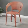 Silla de Mimbre para Balcón Silla de Ocio con Respaldo Hogareña para Personas Mayores Patio Exterior Silla de Mimbre Tejido Respaldo Alto Otro