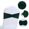 Decoração de encosto de cadeira de alta elasticidade para banquete de casamento internacional com laço sem amarração, capas de cadeira elásticas e cintos para cadeiras