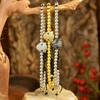 Pulsera de cuentas de cobre con cabeza de leopardo retro europea y americana, diseño minoritario femenino, pulsera de cuerda tejida con sentido del diseño, venta al por mayor de joyería transfronteriza