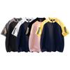 Camiseta masculina de manga curta com zíper e gola POLO respirável para corrida e esportes ao ar livre