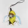 Comida Gato Cabeza Plátano Gato Expresión Llavero Rojo de Internet Escultura de Arena Gato Kuso Pequeño Libro Rojo Explosiones Colgante Mochila