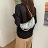 Bolso Retro de Plata con Forma de Croissant para Mujer, Modelo Nuevo 2026, Bolso de Hombro con Cadena, Bolso Cruzado de un Solo Hombro, Bolso Versátil de Alta Gama para Viajes Diarios
