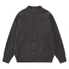 Cardigan de malha masculino com gola redonda, cor sólida, macio e confortável, caimento solto, ombros caídos, design de seis botões, estilo minimalista, modelo básico unissex