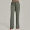 Pantalones de Yoga Rectos QiuSha Nuevos, Pantalones Sueltos de Pierna Ancha Caídos para Mujer, Pantalones Deportivos y de Fitness con Cordón Elástico 1011