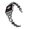 Adecuado para la correa de Apple Watch Correa única de metal con engaste de diamantes tipo VO iwatch8-1 Correa representativa con borde cruzado