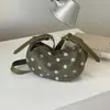 Bolsa de Axila Suede com Bolinhas Estilo Coreano Bolsa de Mão Versátil Simples Bolsa de Ombro Bolsa de Ombro Única Feminina Atmosférica Outono/Inverno
