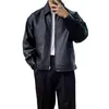 Elegante y genial chaqueta de cuero para hombre, nueva colección de otoño, chaqueta de béisbol casual de cuero de estilo coreano de moda, chaqueta de motociclista