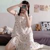 Verão Novo Estilo Bubble Girl Pijama Doce Princesa Estilo Sling Cartoon Mid-Length Nightwear Outer Wear Home Clothes