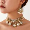 Conjunto de collar y pendientes de la marca Xinjiang Xiyu, conjunto de cadena retro de la industria pesada de la India