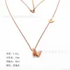 Collar de Mariposa Esmerilado Estilo Coreano Oro Rosa de 18 Quilates Cadena para Clavícula de Mujer Joyería de Acero de Titanio Moda Collar de Acero Inoxidable Pulsera