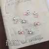 Venda Quente Transfronteiriça Corrente de Amor Laço Pedras Strass para Unhas Strass Prata Roxo Strass Rosa Delicado Acessórios de Arte para Unhas Atacado
