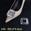 Sapatos Femininos de Salto Alto com Fivelas de Sapato de Strass Metálico, Acessórios Decorativos Removíveis, Flores de Sapato de Encaixe, Acessórios de Sapato Versáteis