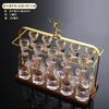 Estante para Copas de Licor Nuevo Chinoiserie Dispensador de Vino de Fondo Alto Portavasos Set de Vino para el Hogar Estante Especial de Fondo de Madera Maciza Estante para Copas de Vino Blanco