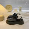 Nuevos Mocasines Retro Negros de Suela Gruesa Estilo Británico para Mujer, Zapatos de Otoño para Combinar con Faldas, Zapatos de Vestir con Tiras Cruzadas