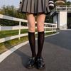 Calcetines de pantorrilla 120D de primavera y otoño para mujer, para uso exterior, negros, de terciopelo estilo preppy jk, color carne ligeramente prensados, Medias blancas