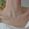 Colar de Pérolas Extremamente Fino de 4mm para Mulheres Verão Luxo Leve Design de Nicho Corrente de Clavícula de Alta Qualidade Acessórios de Colar de Pérolas de Arroz