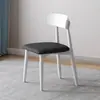 Mesa y Sillas de Comedor Color Crema, Silla de Comedor de Madera Maciza, Taburete Curvo para Restaurante, Silla Ganoderma, Minimalista Italiano de Respaldo Alto