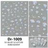 Manicure de Flores Silvestres Coloridas de Primavera Adesivos em Relevo Pintura a Óleo Romântica Adesivos de Unha Frescos Simples Fofos Novo Estilo