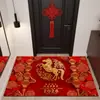 Alfombra para Puerta Principal Año del Caballo Año Nuevo Rojo Festivo Entrada Nueva Anti-Polvo Antideslizante Alfombra de Piso Alfombra para Puerta Principal