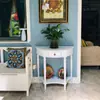 Mesa consola de madera maciza americana, Mesa de pared semicircular, Mesa de pasillo estilo europeo, Mesa consola, Mesa lateral de pared, Mesa decorativa de armario consola