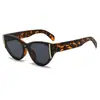 Gafas de Sol Retro Ojo de Gato para Mujer Cara Cuadrada Marco Grande Adelgazantes Nuevas de Alto Nivel Sin Marco Anti-UV