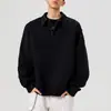 Sudadera casual de color sólido de marca moderna para hombre, chaqueta de pareja de otoño de corte holgado, top de estilo americano con cuello vuelto 2026