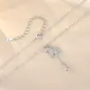 Colar Tichia Prata Esterlina S925 Foto Real para Mulheres Versão Coreana Ins Nicho Versátil Colar Completo de Diamante Pônei