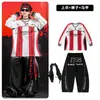 Ropa de Street Dance para Niños Ropa Hip Hop de Moda para Niños Rayas Rojas y Blancas 03 Conjunto de Ropa de Baile Traje de Presentación para Niñas Niños