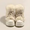 Estes são ótimos! Botas de neve forradas com fleece e solado grosso para mulheres, um novo estilo de inverno, com solas antiderrapantes, cano curto e projetadas para mantê-la aquecida e confortável no frio.