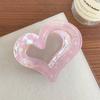 Corea del Sur Pinza de Agarre Corazón de Durazno Colorido Simple de Alta Gama Amor Semirrecogido Horquilla para el Cabello para Mujer Elegante Pinza de Tiburón para Chica