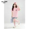 Camiseta súper linda de manga corta para niñas, nuevo modelo verano 2026, top de gatito de verano para niños, ropa de verano estilo coreano para niñas mayores