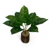 Plantas Verdes Simuladas Spot Folhas de Borracha com Listras Folhas Listradas Sensação Colada Acessórios para Parede de Plantas Folhas Artificiais Arranjo de Flores para Exterior