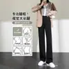2026 Novas Calças de Alfaiataria Femininas de Perna Reta, Calças Longas de Verão, Pretas, Cintura Alta, Slim Fit, Finas, Perna Larga Estreita, Outono