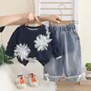 Conjunto de Ropa de Otoño para Niñas 2026 Nueva Moda Ropa de Primavera y Otoño para Niños, Conjunto de Dos Piezas Sudadera Floral de Otoño para Bebé Niña