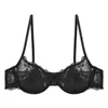 Ropa Íntima Sexy Pura Pasión para Mujer Sujetador Francés Delgado de Encaje Conjunto con Cortes Tentación Push-Up Anti-Caída Sujetador Sexy