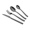 Luz de Espejo de Hotel de Lujo Ligero Mango en Forma de S Cuchillo y Tenedor de Acero Inoxidable Cuchara Vajilla para Comida Occidental Juego Espeso de Cuatro Piezas