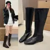 Botas de Caballero de Suela Gruesa con Tacón Oculto para Mujer 2026 Otoño/Invierno Nuevo Estilo Botas Altas Adelgazantes Botas Ajustadas Botas Largas