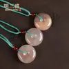 Colgante de hebilla de seguridad de jade de seda dorada natural al por mayor para mujer, botón de siete colores, colgante de hebilla de seguridad de jade de Xinjiang violeta