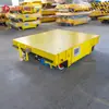 Carrinho de Plataforma Plana com Alimentação por Trilho para Oficina, Carro de Plataforma Plana para Transporte em Cruzamentos de Trilhos, Carrinho Deslizante de Trilho com Controle Remoto e Detecção de Obstáculos Dianteiro e Traseiro