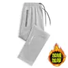 Pantalones casuales para hombre invierno con forro polar grueso pantalones deportivos cintura elástica pantalones rectos holgados pantalones cálidos pantalones deportivos para hombre